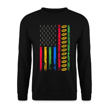 American sports flag - Unisex Sweatshirt - black - Front - Alina (178cm) & Michal (187cm)