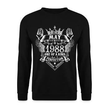 May 1988 anniversary May 1988 May - Unisex Sweatshirt - black - Front - Alina (178cm) & Michal (187cm)