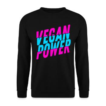 Vegan Power, Vegan Athlete, Vegan Sportswoman - Unisex Sweatshirt - black - Front - Alina (178cm) & Michal (187cm)
