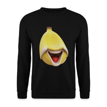 Funny banana laughs - Unisex Sweatshirt - black - Front - Alina (178cm) & Michal (187cm)