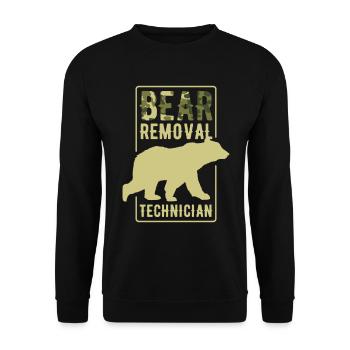 Bärenbeseitigung Techniker Bärenjagd Wildtierjagd - Unisex Pullover - Schwarz - Vorne - Alina (178cm) & Michal (187cm)