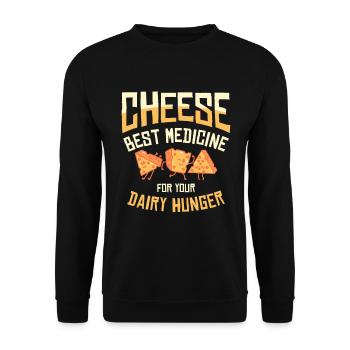 Meilleurs amateurs de fromage laitier Foodie Foodie - Sweat-shirt Unisexe - noir - Devant - Alina (178cm) & Michal (187cm)