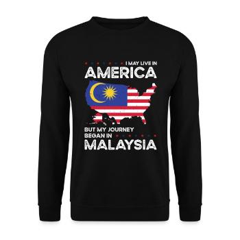 Geboren malaysisch Malaysia amerikanisch USA - Unisex Pullover - Schwarz - Vorne - Alina (178cm) & Michal (187cm)