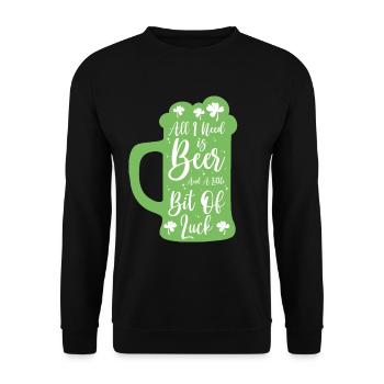 St. Patrick's Day Beer Shamrock Clover Luck - Unisex Sweatshirt - black - Front - Alina (178cm) & Michal (187cm)