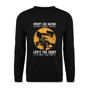 Sprint Car Dirt Track Racing - Unisex Pullover - Schwarz - Vorne - Alina (178cm) & Michal (187cm)