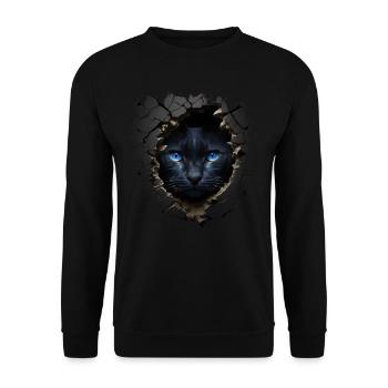 Cat Art Artwork Cadeau Chats Pet - Sweat-shirt Unisexe - noir - Devant - Alina (178cm) & Michal (187cm)