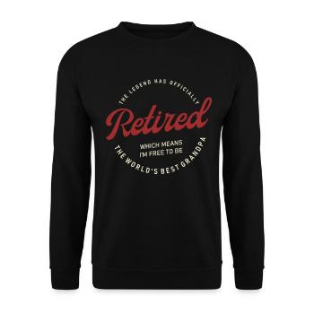 La légende a officiellement retiré son don de pension - Sweat-shirt Unisexe - noir - Devant - Alina (178cm) & Michal (187cm)