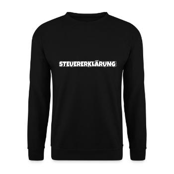 Steuererklärung - Unisex Pullover - Schwarz - Vorne - Alina (178cm) & Michal (187cm)