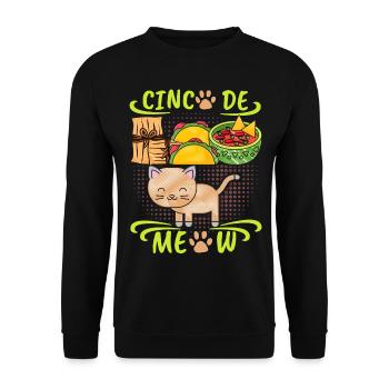 Cinco-de-Mayo, Mexico, funny cat, saying - Unisex Sweatshirt - black - Front - Alina (178cm) & Michal (187cm)
