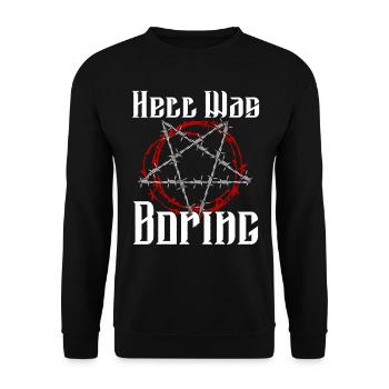 Satan Beelzebub Devil Gothic Pentagram Mystical - Unisex Sweatshirt - black - Front - Alina (178cm) & Michal (187cm)