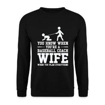 Baseball-Trainerin Ehefrau Berufstätige Mutter - Unisex Pullover - Schwarz - Vorne - Alina (178cm) & Michal (187cm)