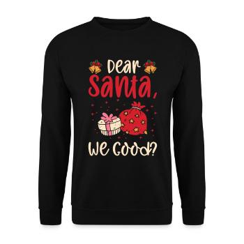 Dear Santa Christmas Holiday Typography - Unisex Sweatshirt - black - Front - Alina (178cm) & Michal (187cm)