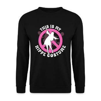 Hippie Peace Zeichen Frieden Blumen Blumenkind - Unisex Pullover - Schwarz - Vorne - Alina (178cm) & Michal (187cm)