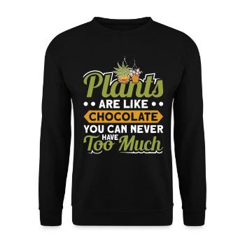 Funny Plant Saying Plant Friend - Unisex Sweatshirt - black - Front - Alina (178cm) & Michal (187cm)