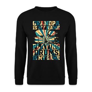 Joueur de batterie - Grand-père est mon nom Jouer de la batterie est - Sweat-shirt Unisexe - noir - Devant - Alina (178cm) & Michal (187cm)