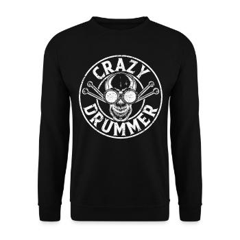 Drum Player - Crazy Drummer - Unisex Sweatshirt - black - Front - Alina (178cm) & Michal (187cm)