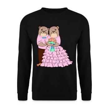 Otter Lovers Otter Whisperer Animal Marriage - Unisex Sweatshirt - black - Front - Alina (178cm) & Michal (187cm)