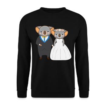 Fiancé Koala lover Koala Whisperer Animal - Unisex Sweatshirt - black - Front - Alina (178cm) & Michal (187cm)