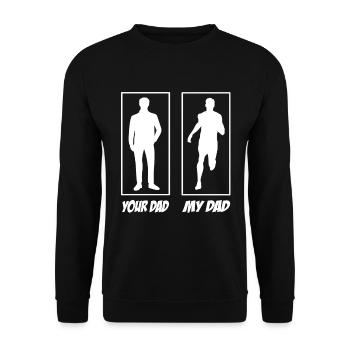Your Dad My Dad Running Dad - Unisex Sweatshirt - black - Front - Alina (178cm) & Michal (187cm)