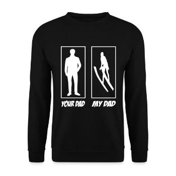 Your Dad My Dad Ski Jumping Dad - Unisex Sweatshirt - black - Front - Alina (178cm) & Michal (187cm)
