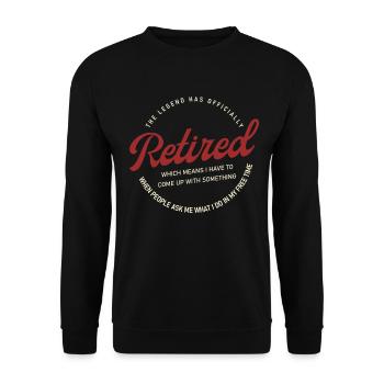 La légende a officiellement retiré son don de pension - Sweat-shirt Unisexe - noir - Devant - Alina (178cm) & Michal (187cm)
