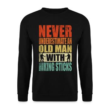 Ne sous-estimez jamais le vieil homme qui prend sa retraite - Sweat-shirt Unisexe - noir - Devant - Alina (178cm) & Michal (187cm)