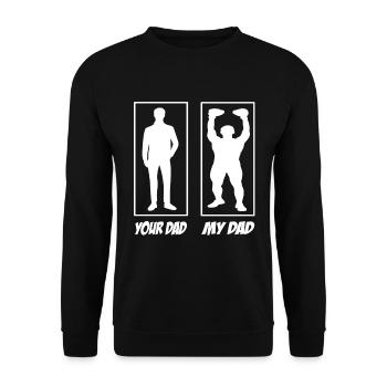 Your Dad My Dad Boxer Papa - Unisex Pullover - Schwarz - Vorne - Alina (178cm) & Michal (187cm)