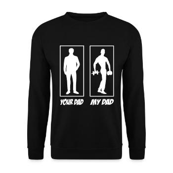 Ton papa mon papa fitness papa - Sweat-shirt Unisexe - noir - Devant - Alina (178cm) & Michal (187cm)