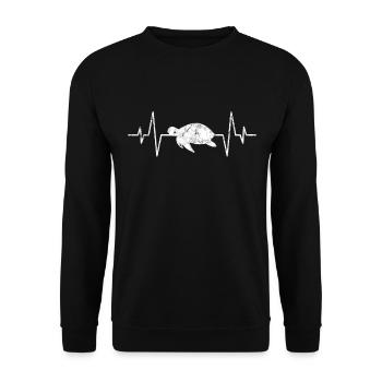 Turtle heartbeat - Unisex Sweatshirt - black - Front - Alina (178cm) & Michal (187cm)