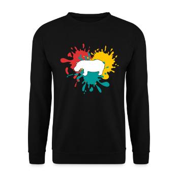 Hippo Silhouette - Unisex Sweatshirt - black - Front - Alina (178cm) & Michal (187cm)