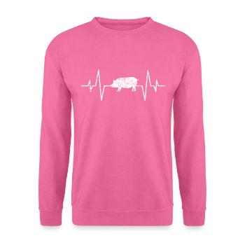 Schwein Herzschlag - Unisex Pullover - Pink - Vorne