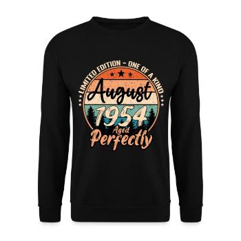 August 1954 Jubiläum 1954 Legenden August - Unisex Pullover - Schwarz - Vorne - Alina (178cm) & Michal (187cm)