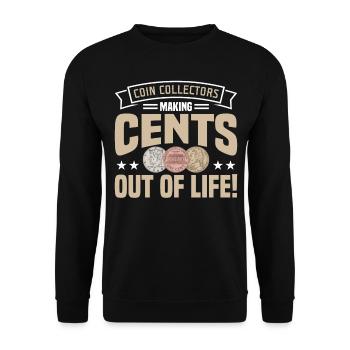 Coin Collector Numismatics Coin Collecting Coin Collection - Unisex Sweatshirt - black - Front - Alina (178cm) & Michal (187cm)
