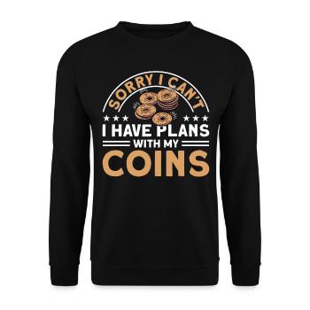 Coin Collector Numismatics Coin Collecting Coin Collection - Unisex Sweatshirt - black - Front - Alina (178cm) & Michal (187cm)