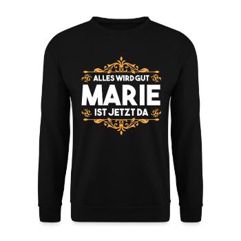 Marie - Unisex Pullover - Schwarz - Vorne - Alina (178cm) & Michal (187cm)