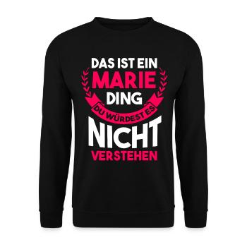 Marie - Unisex Pullover - Schwarz - Vorne - Alina (178cm) & Michal (187cm)