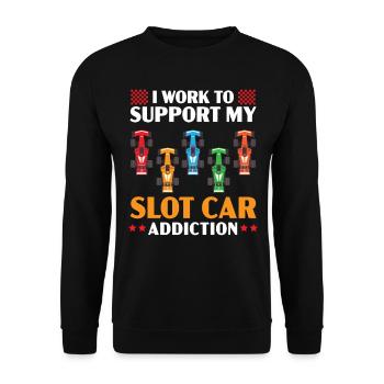 Je travaille pour soutenir ma dépendance à la voiture à sous - Sweat-shirt Unisexe - noir - Devant - Alina (178cm) & Michal (187cm)