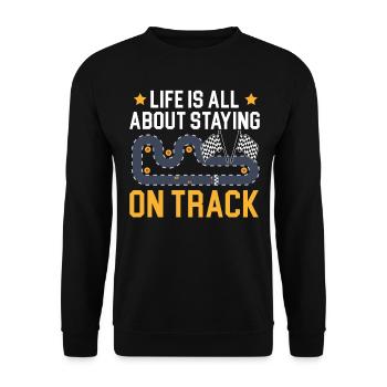 La vie consiste à tomber sur le bord du chemin - Sweat-shirt Unisexe - noir - Devant - Alina (178cm) & Michal (187cm)