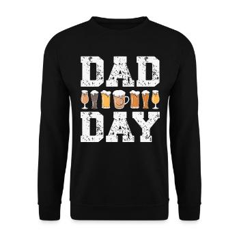 Dad Day Beer Lover Paternity Best Dad - Unisex Sweatshirt - black - Front - Alina (178cm) & Michal (187cm)