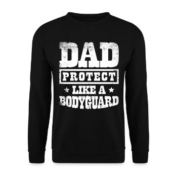 Papa protège comme un garde du corps Idées de fête des pères - Sweat-shirt Unisexe - noir - Devant - Alina (178cm) & Michal (187cm)