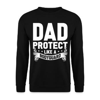 Papa protège comme un garde du corps Idées pour la fête des pères - Sweat-shirt Unisexe - noir - Devant - Alina (178cm) & Michal (187cm)