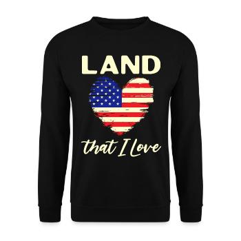 country that I fly the American flag of the USA on - Unisex Sweatshirt - black - Front - Alina (178cm) & Michal (187cm)
