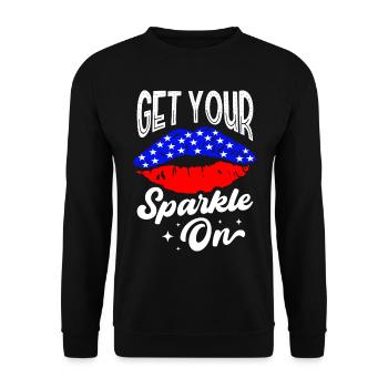 Get your shine on the American - Unisex Sweatshirt - black - Front - Alina (178cm) & Michal (187cm)