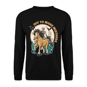 Skelett Reitpferd Fehler Reiten - Unisex Pullover - Schwarz - Vorne - Alina (178cm) & Michal (187cm)