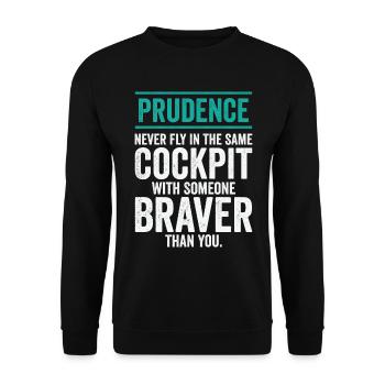 Klugheit Weisheit Zitate Pilot Philosophie - Unisex Pullover - Schwarz - Vorne - Alina (178cm) & Michal (187cm)