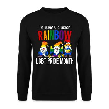 En juin, nous portons le mois de fierté LGBT arc-en-ciel - Sweat-shirt Unisexe - noir - Devant - Alina (178cm) & Michal (187cm)