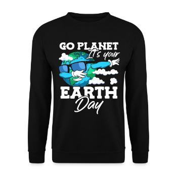 Go Planet It's Your Earth Day Environmental Awareness - Unisex Sweatshirt - black - Front - Alina (178cm) & Michal (187cm)