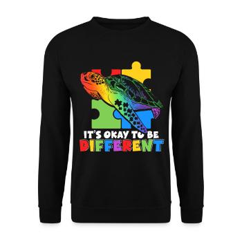 It's okay to be different Wildlife Autism - Unisex Sweatshirt - black - Front - Alina (178cm) & Michal (187cm)