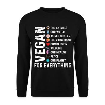 Vegan For Everything Nature Vegetarian Earth Day - Unisex Sweatshirt - black - Front - Alina (178cm) & Michal (187cm)