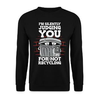 I condemn you tacitly for - Unisex Sweatshirt - black - Front - Alina (178cm) & Michal (187cm)